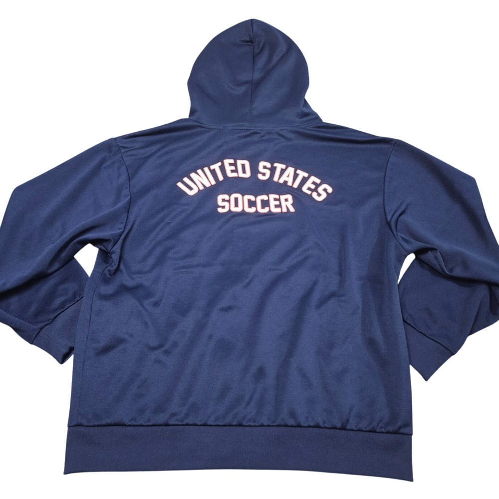 USA Soccer Full Zip Hoodie Mens XXL Navy Blue United States Crest Athletic